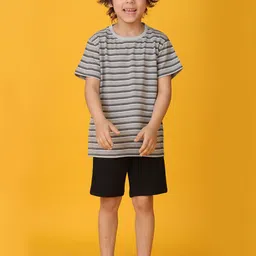 Anthrilo Boys Striped T-shirt With Shorts-image-84