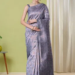 HERE&NOW Woven Design Zari Art Silk Banarasi Saree-picture-42