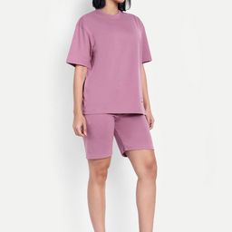 HEATHEX Pure Cotton Round Neck T-Shirt With Shorts Co-ords-image-4