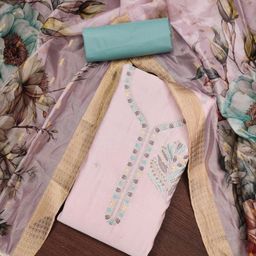 Blissta Floral Embroidered Unstitched Dress Material-image-62