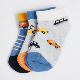max Boys Pack Of 3 Patterned Ankle Length Socks-16