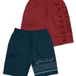 HELLCAT Boys Typography Printed Shorts-1