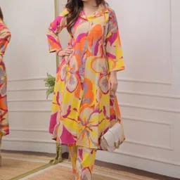BAESD Printed Pure Cotton Top With Trousers Co-Ords-image-22