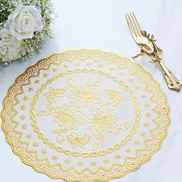 LaVichitra Set Of 6 Gold-Toned Embroidered Detail Table Placemats-21