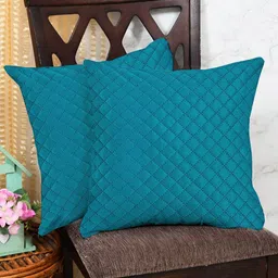 IVAZA Blue Set of 2 Velvet Square Cushion Covers-image-71