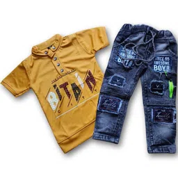 Gori Garmentss Boys Yellow Clothing Set-image-5