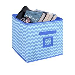 prettykrafts Blue & Turquoise Blue Geometric Printed Drawer Organiser-16