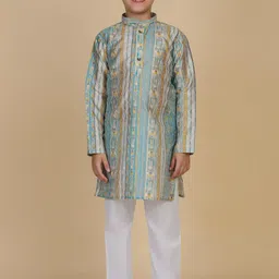 Pro-Ethic STYLE DEVELOPER Boys Ethnic Motifs Embroidered Regular Thread Work Kurta with Pyjamas image 1