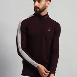 ATICX Men Brand Logo Striped High Neck Compression T-shirt-image-93