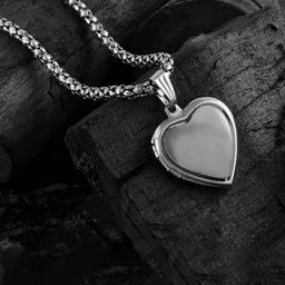 ADMIER Silver-Plated Heart Shaped Pendants with Chains-52
