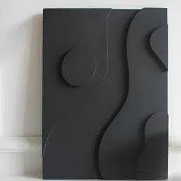 VAH Kya Bat Hai !! Black Textured Abstract 3D Boho Plaster Wall Hangings-image-79