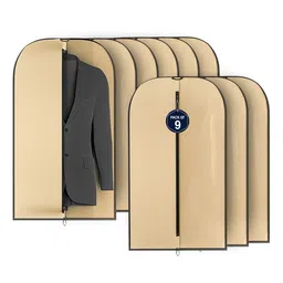 Kuber Industries Brown & Black 9 Pieces Suit Organisers-65