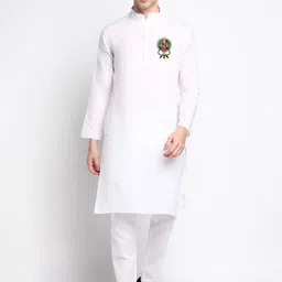 PulseIQ Men Ethnic Motifs Printed Regular Kurta with Pyjamas-picture-10