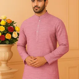 JASHNA Men Regular Kurta with Pyjamas image 4