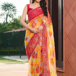 PRETTY PALLU Printed Bandhani  Saree-image-49