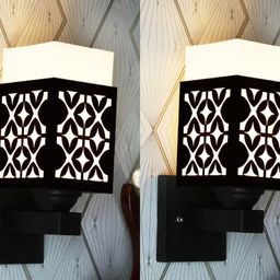 Gojeeva Black Wood Square Shaped Wall Lamp-picture-21
