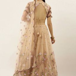 Piludi Embroidered Thread Work Semi-Stitched Lehenga & Unstitched Blouse With Dupatta image 2