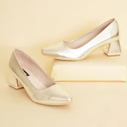 Sherrif Shoes Women Pointed Toe Block Pumps-2