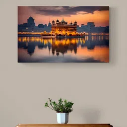 Tushaco Handicrafts Orange & Yellow 1 Piece Canvas Religious Wall Paintings-28