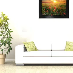 Chaque Decor Blue & Yellow Floral & Botanical Wooden Wall Art-picture-11