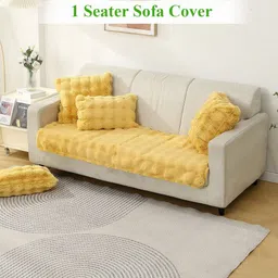 HOKIPO Yellow Single Seater Sofa Cover-image-52