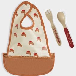 MiArcus Pack Of 3 Printed Pure Cotton Bibs With Cutlery Set-7