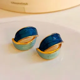 kazare Enamelled Contemporary Shaped Studs-39