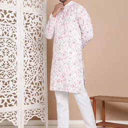Anouk Men Floral Printed Regular Sequinned Kurta with Pyjamas image 5