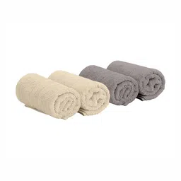 The Happy Pod 4 Piece Grey & Sand 530 GSM High Absorbent Bamboo Cotton Hand Towels-28