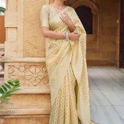 KALINI Ethnic Motifs Zari Silk Blend Saree-8