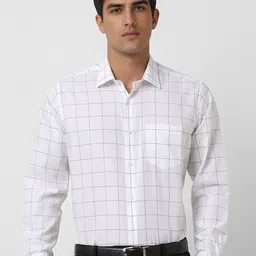 Van Heusen Men Regular Fit Spread Collar Textured Cotton Formal Shirt-picture-14