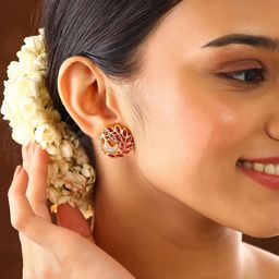 Priyaasi Gold-Plated Stone Studded Peacock ShapedStuds-39