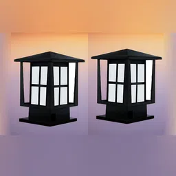 KINIS Black 2 Pieces Abstract Shape Gate & Garden Light Outdoor Lamps-image-92