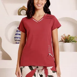 Bodycare Women Printed Pure Cotton T shirt & Shorts Night suit-picture-35