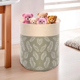 Kuber Industries Green Set of 1 Regular Tote Basket Organisers-4
