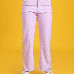 The Dance Bible Women Relaxed Mid-Rise Straight Fit Easy Wash Trousers-image-92