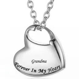 bling queen Unisex Stainless Steel Heart Shaped Ashes Urn Locket Chain-picture-8