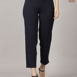 PRIDEWEAR Women Comfort High-Rise Wrinkle Free Trousers-image-62