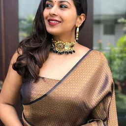 VILLE FASHION Woven Design Zari Kanjeevaram Saree-picture-21