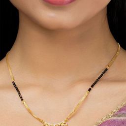 SHWENIT JEWELS Gold-Plated Kundan Stone Studded and Beaded Mangalsutra-image-98