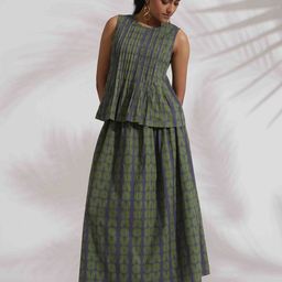 trueBrowns Geometric Printed Pure Cotton Top With Skirts-image-29