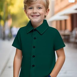 BAESD Boys Pack of 2 Classic Fit Conversational Printed Spread Collar Cotton Casual Shirts-image-90