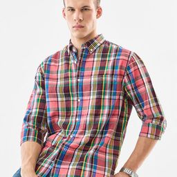 Snitch Men Tartan Checked Button-Down Collar Casual Shirt-picture-3