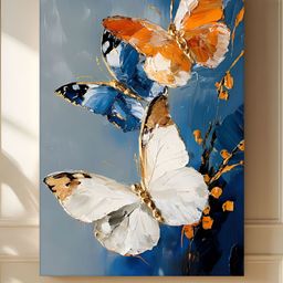 Art Street Blue & White 1 Piece Canvas Abstract Wall Paintings-image-44