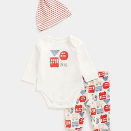 mothercare Infant Boys Pack Of 3 Printed Baby Apparel Gift Set-3