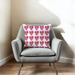 LUSHLYF White & Pink Quirky Printed Square Cushion Covers-11