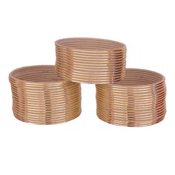 Set of 48 Glossy Finished Metal Bangles-3