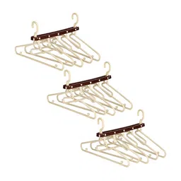 Aura Pack Of 3 Cream-Coloured & Brown Single Tier Bar Hangers-20