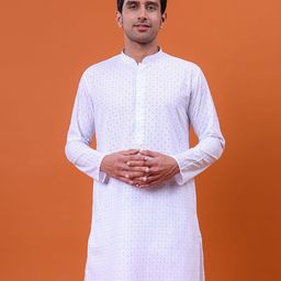 NAMASKAR Men Abstract Printed Festive Cotton Straight Kurta-picture-39