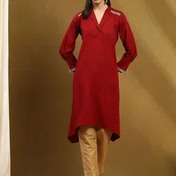Biba Flared Sleeves Thread Work A-Line Kurta-picture-28